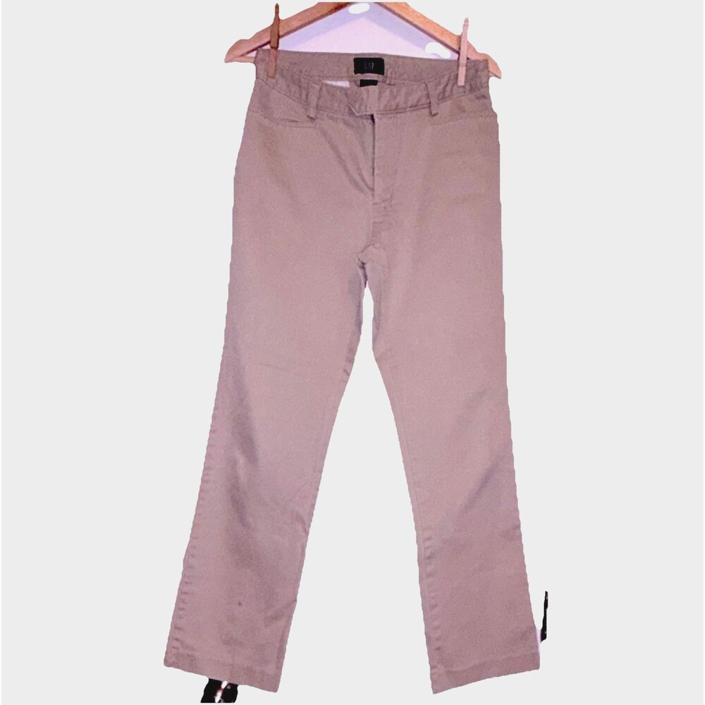 GAP Women’s Beige Chino Pants Straight Leg Cotton Twill Pockets Size 6